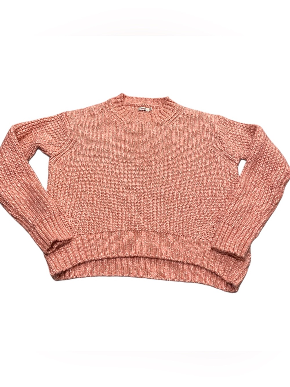 Faherty Subwashed Fisherman Sweater Coral Orange Pink Small
